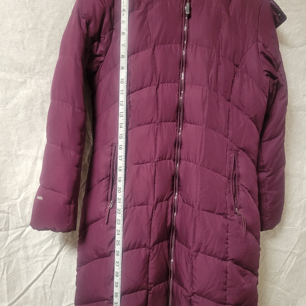 Eddie Bauer down long coat purple hooded - Picture 7 of 8